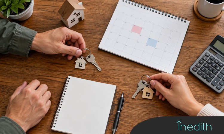 Calendario para coordinar venta y compra de vivienda Calendario y llaves para vender y comprar vivienda en Castelldefels